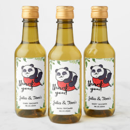 Cute Panda Dank u Baby shower Mini Wine Label Wijn Etiket