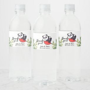 Cute Panda Dank u Baby shower  Waterfles Etiket