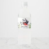 Cute Panda Dank u Baby shower Waterfles Etiket (Voorkant)