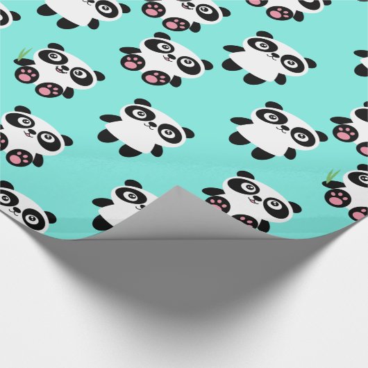 Cute Panda Design Wrapping Paper Cadeaupapier (Hoek)