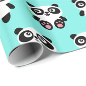 Cute Panda Design Wrapping Paper Cadeaupapier (Rol Hoek)