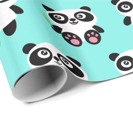 Cute Panda Design Wrapping Paper Cadeaupapier (Rol Hoek)