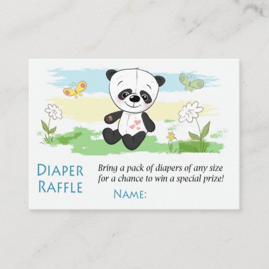 Cute Panda Diaper Raffle Tickets (Voorkant)