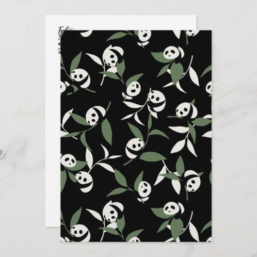 Cute Panda die Bamboo Garden speelt Bedankkaart (Voorkant / Achterkant)