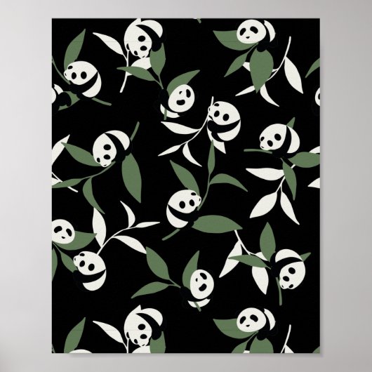 Cute Panda die Bamboo Garden speelt Poster (Voorkant)