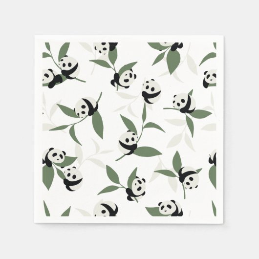 Cute Panda die Bamboo Garden speelt Servet (Voorkant)