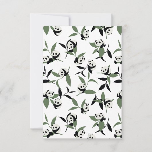 Cute Panda die Bamboo Garden White Ver speelt Bedankkaart (Voorkant)