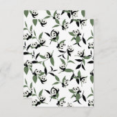 Cute Panda die Bamboo Garden White Ver speelt Bedankkaart (Voorkant / Achterkant)