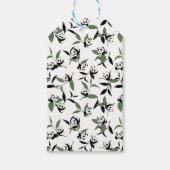 Cute Panda die Bamboo Garden White Ver speelt Cadeaulabel (Voorkant)