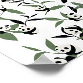 Cute Panda die Bamboo Garden White Ver speelt Poster (Hoek)