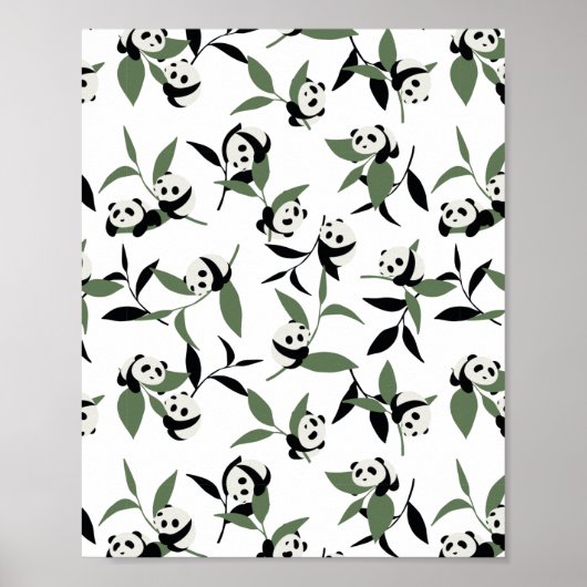 Cute Panda die Bamboo Garden White Ver speelt Poster (Voorkant)