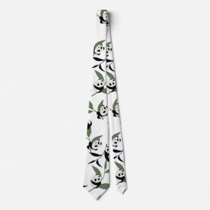 Cute Panda die Bamboo Garden White Ver speelt Stropdas