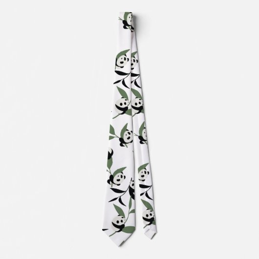 Cute Panda die Bamboo Garden White Ver speelt Stropdas (Voorkant)