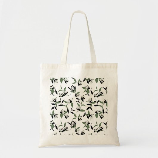 Cute Panda die Bamboo Garden White Ver speelt Tote Bag (Voorkant)