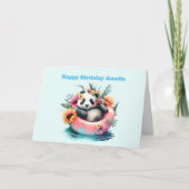 Cute Panda die in een binnenste buisje rondhangt Kaart (Voorkant)