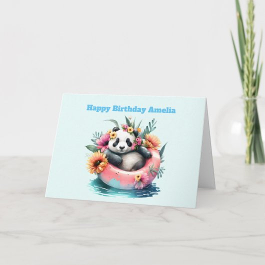 Cute Panda die in een binnenste buisje rondhangt Kaart (Voorkant)