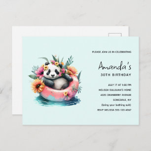 Cute Panda die in een binnenste buisje rondhangt Uitnodiging Briefkaart