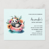 Cute Panda die in een binnenste buisje rondhangt Uitnodiging Briefkaart (Voorkant)