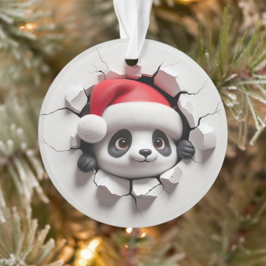 Cute Panda Double-Sided Holiday Ornament (Boom)