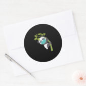 Cute Panda Draag Face Mask Funny Panda gift Ronde Sticker (Envelop)
