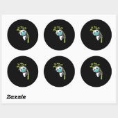 Cute Panda Draag Face Mask Funny Panda gift Ronde Sticker (Vel)
