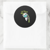 Cute Panda Draag Face Mask Funny Panda gift Ronde Sticker (Tas)
