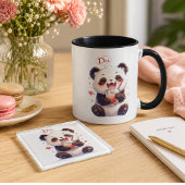 Cute Panda Drinkende Bubble Tea Accent Koffiemok Mok