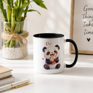 Cute Panda Drinkende Bubble Tea Accent Koffiemok Mok