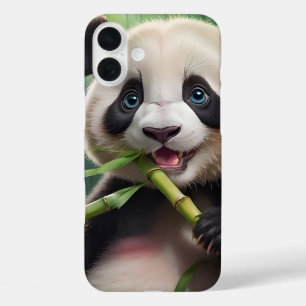 Cute Panda Eating Bamboo iPhone 16 Plus Hoesje