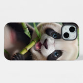 Cute Panda Eating Bamboo iPhone Hoesje (Achterkant horizontaal)