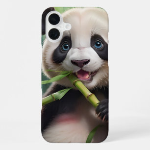 Cute Panda Eating Bamboo iPhone 16 Plus Hoesje