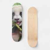 Cute Panda Eating Bamboo Persoonlijk Skateboard (Voorkant)