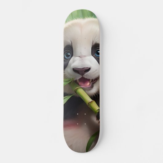 Cute Panda Eating Bamboo Persoonlijk Skateboard (Voorkant)