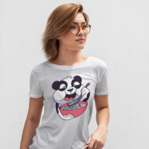 Cute Panda Eating Cereal T-shirt