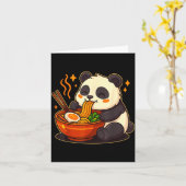 Cute Panda Eating Ramen Noodles  Kaart (Gele Bloem)