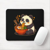 Cute Panda Eating Ramen Noodles Muismat (Met muis)