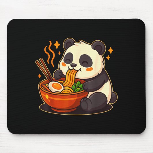 Cute Panda Eating Ramen Noodles Muismat (Voorkant)
