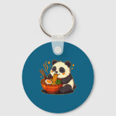 Cute Panda Eating Ramen Noodles  Sleutelhanger (Voorkant)