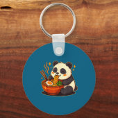 Cute Panda Eating Ramen Noodles Sleutelhanger (Voorkant)