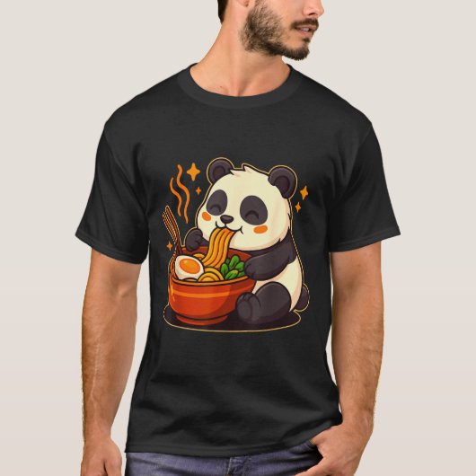 Cute Panda Eating Ramen Noodles  T-shirt (Voorkant)
