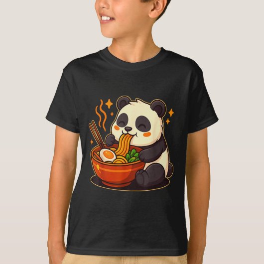 Cute Panda Eating Ramen Noodles  T-shirt (Voorkant)