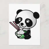 Cute Panda Eating Rice van Bowl met Chopsticks Briefkaart (Voorkant)