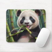 Cute Panda eet Bamboe Muismat (Met muis)