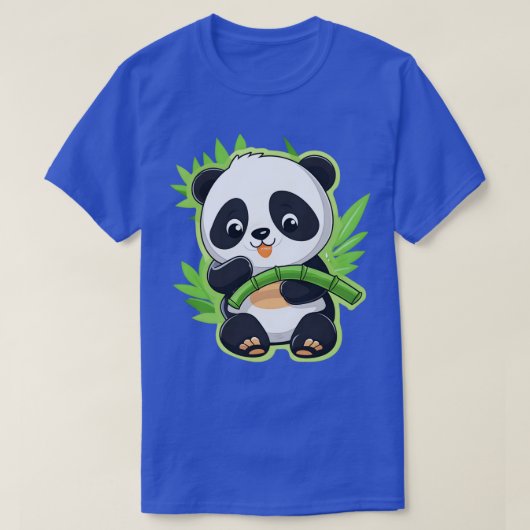 Cute Panda eet Bamboo T-shirt (Design voorkant)