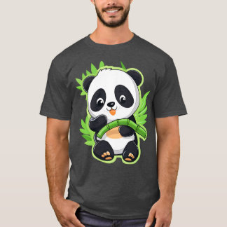 Cute Panda eet Bamboo T-shirt