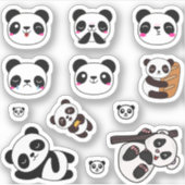 Cute Panda Emoji Sticker Pack (Voorkant)