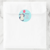 Cute Panda en Ballon Cartoons Kinderen van Birthda Ronde Sticker (Tas)