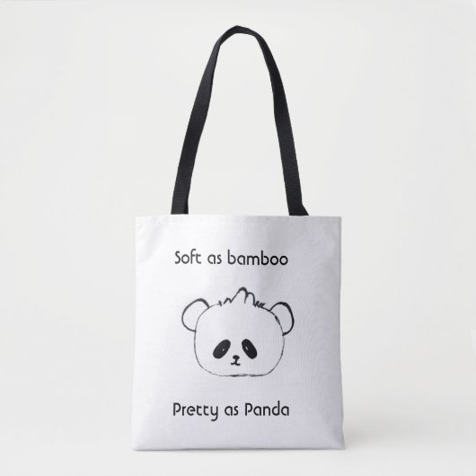 Cute Panda En Bamboe Quote Boodschappentas Tote Bag (Voorkant)