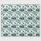 Cute panda en bamboeboom cadeaupapier (Vlak)
