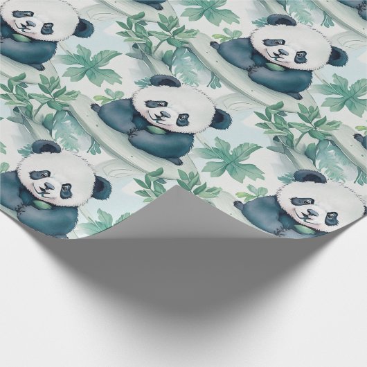 Cute panda en bamboeboom cadeaupapier (Hoek)